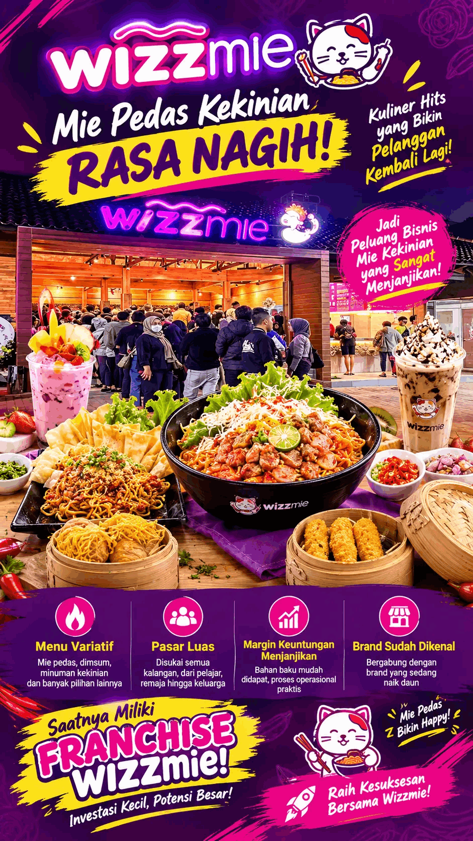 Peluang Franchise Wizzmie Mie Pedas Kekinian